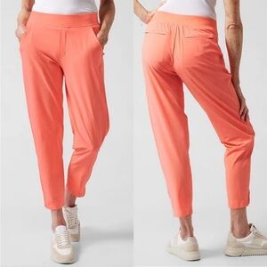 🧡 Athleta Brooklyn Mid Rise Ankle Pant size 10 Tall Neon Coral Orange